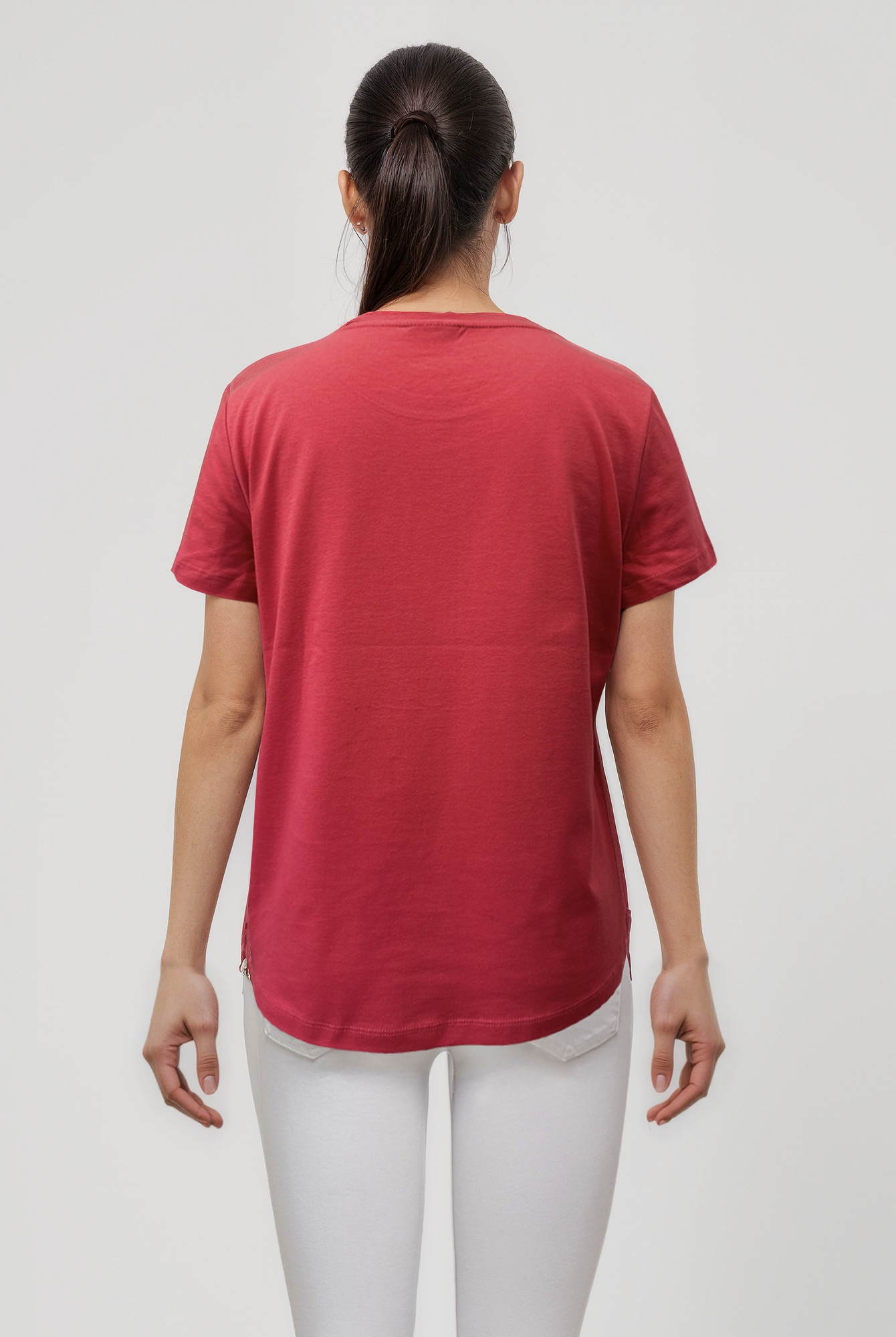 Pembe Bisiklet Yaka Kısa Kollu Kadın T-Shirt TESS - T-Shirt - Westmark London EU(TR) Store Organik Pamuklu Sürdürülebilir Moda