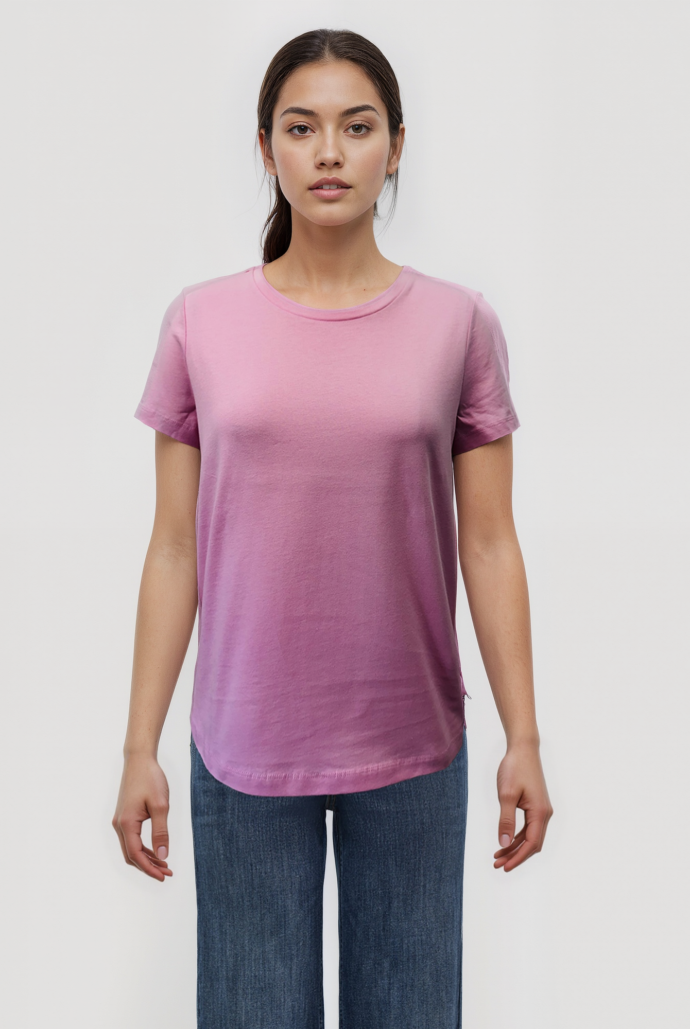 Pembe Bisiklet Yaka Kısa Kollu Kadın T-Shirt TESS - T-Shirt - Westmark London EU(TR) Store Organik Pamuklu Sürdürülebilir Moda