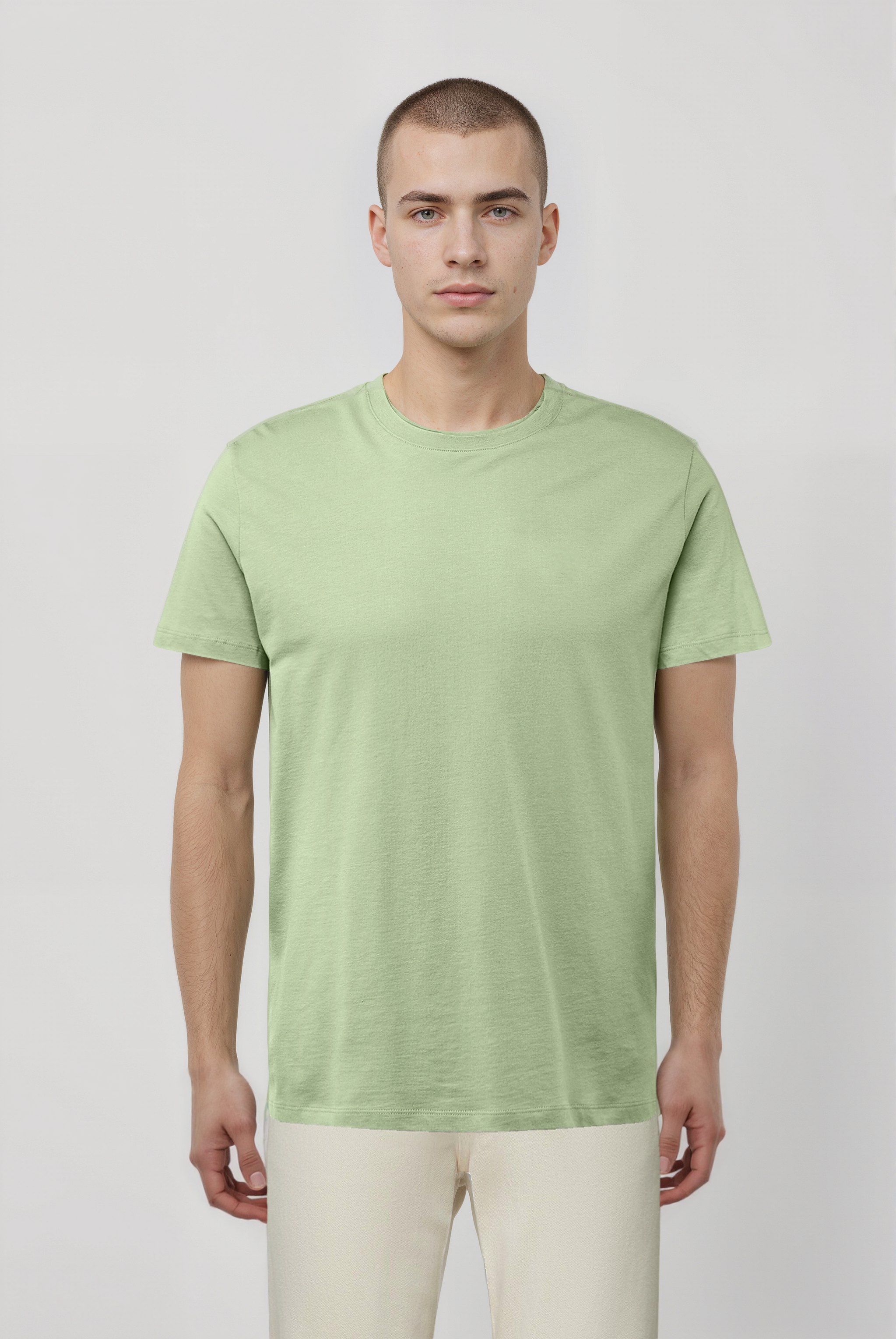 Açık Gri Bisiklet Yaka Kısa Kollu Erkek T-Shirt WILLIAM - T-Shirt - Westmark London EU(TR) Store Organik Pamuklu Sürdürülebilir Moda