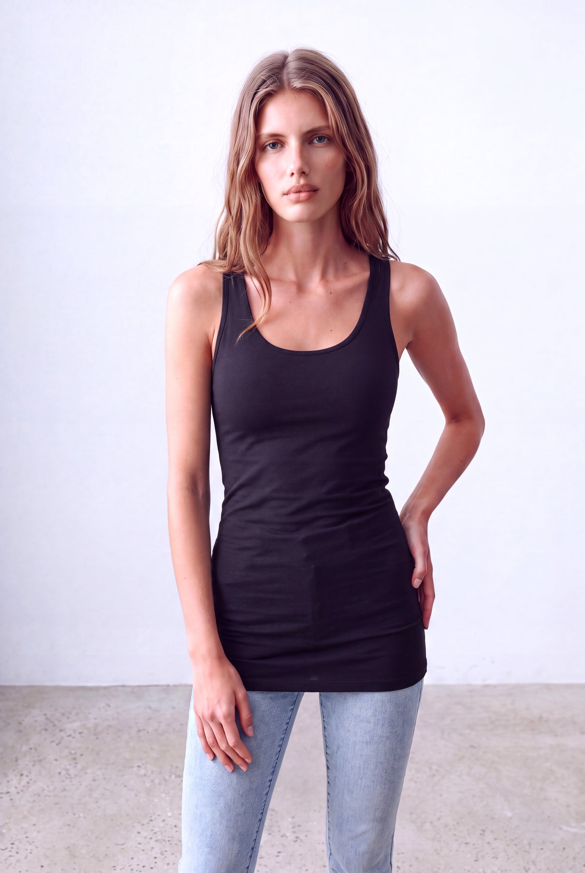 Siyah Kadın Siyah Süprem Bisiklet Yaka Kolsuz Uzun Üst PAIGE - Top - Westmark London EU(TR) Store Organik Pamuklu Sürdürülebilir Moda