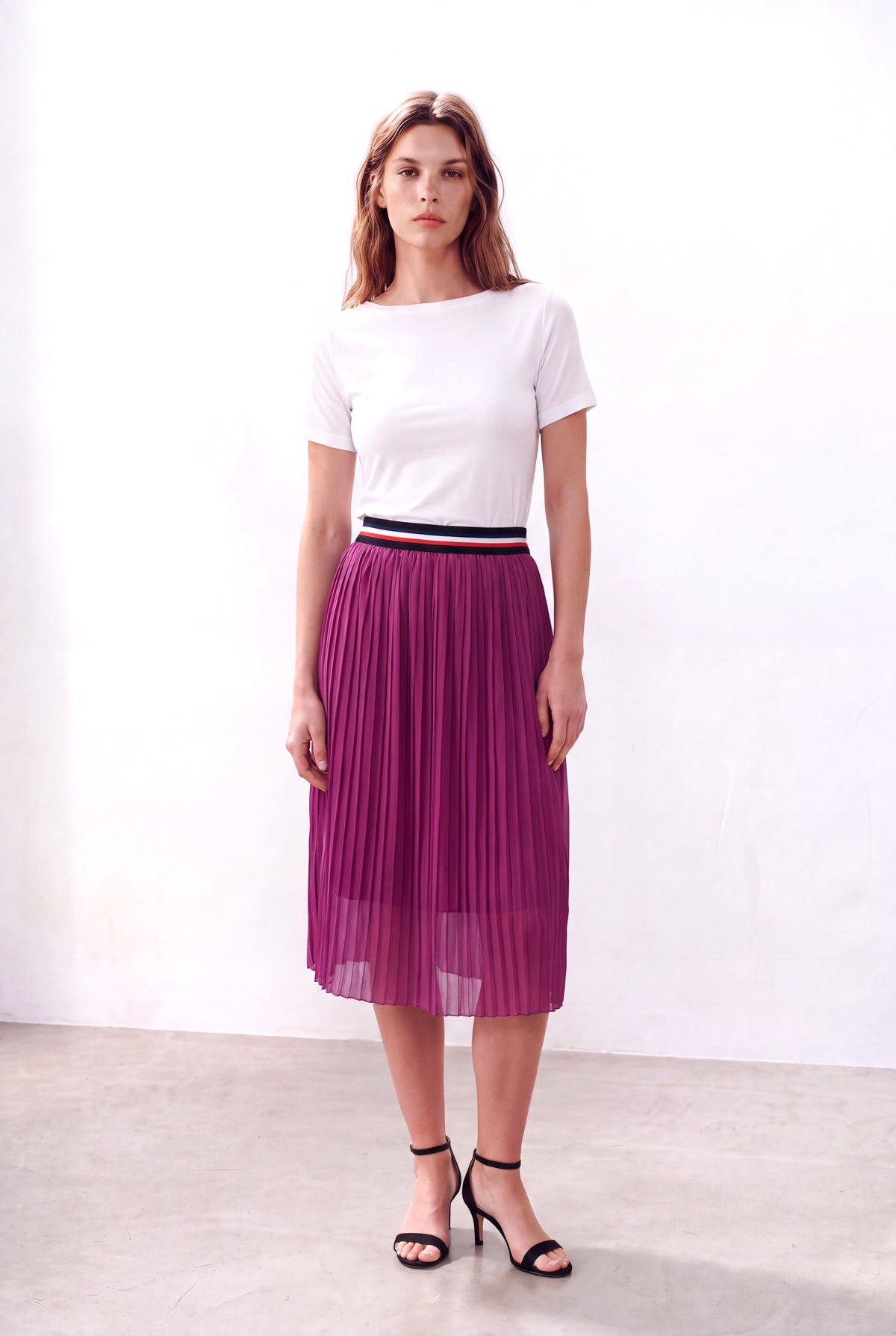 Pembe Kadın Pembe Piliseli Tül Renkli Lastik Bel Astarlı Midi Etek HOLLY - Skirt - Westmark London EU(TR) Store Organik Pamuklu Sürdürülebilir Moda