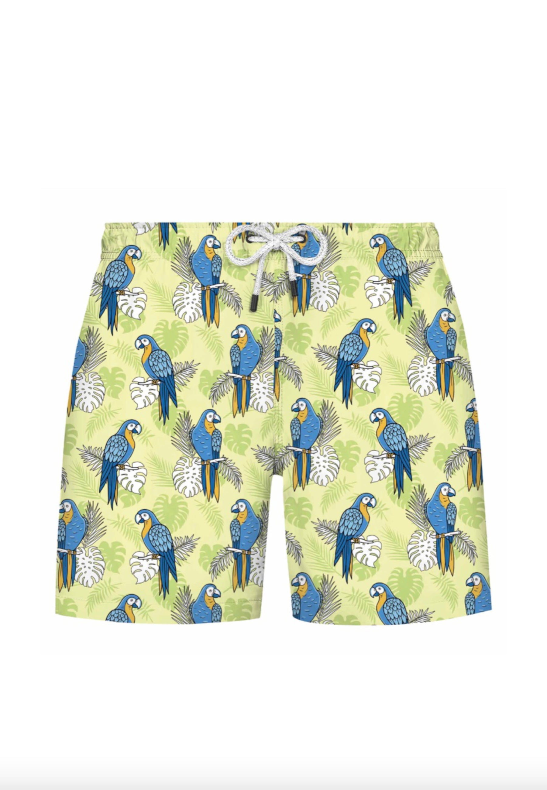 Yeşil Papağan Baskılı Regular Fit Erkek Çocuk Deniz Şortu WMKIDS - Swim Shorts - Westmark London EU(TR) Store Organik Pamuklu Sürdürülebilir Moda