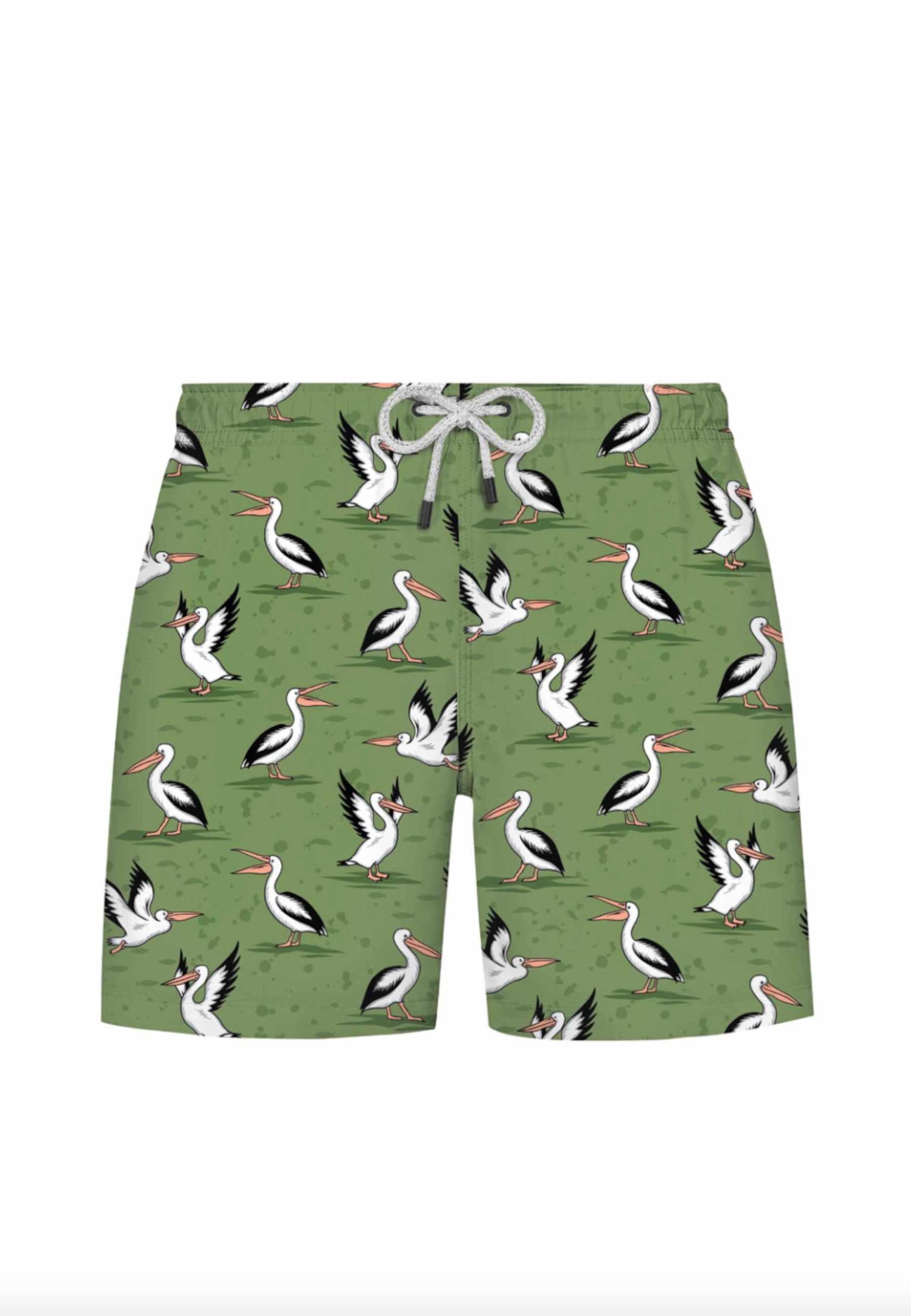 Yeşil Pelikan Baskılı Regular Fit Erkek Çocuk Deniz Şortu WMKIDS - Swim Shorts - Westmark London EU(TR) Store Organik Pamuklu Sürdürülebilir Moda