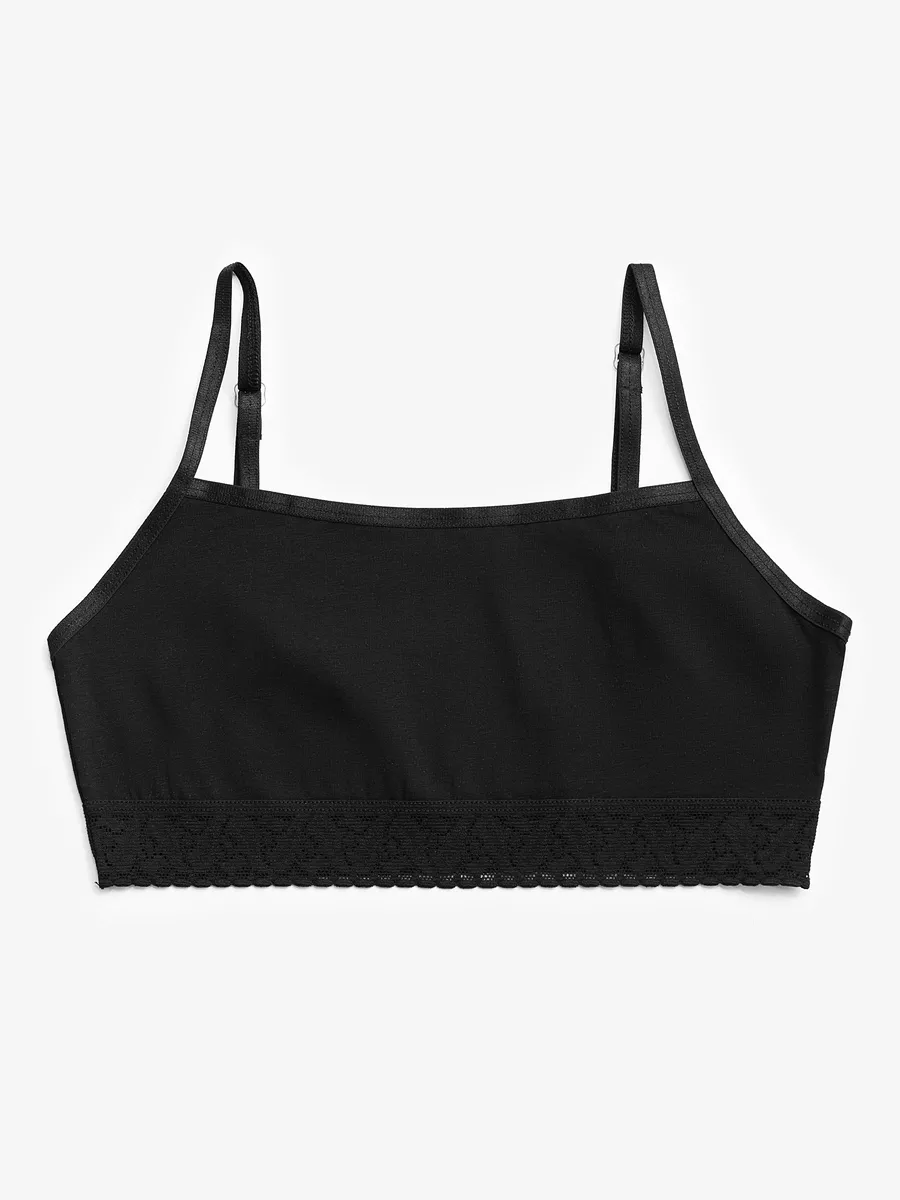 3'lü Siyah  Pamuk /  Elastan Kız Çocuk Alttan Dantelli Bustiyer Set LCALISA - Underwear - Westmark London EU(TR) Store Organik Pamuklu Sürdürülebilir Moda
