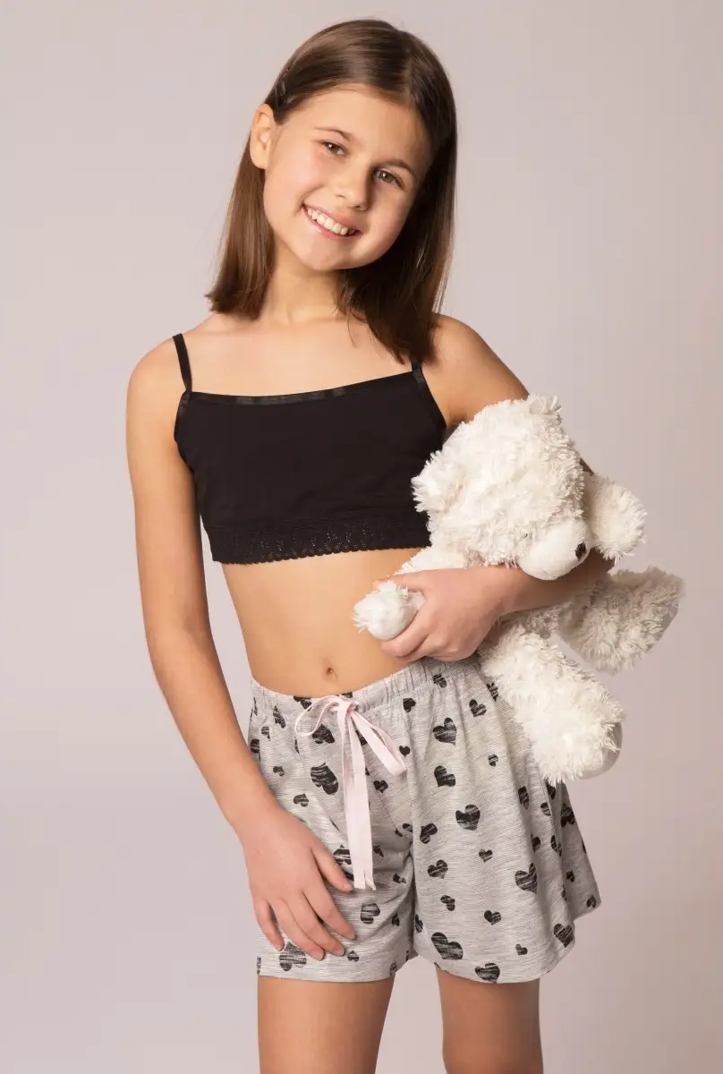 3'lü Siyah  Pamuk /  Elastan Kız Çocuk Alttan Dantelli Bustiyer Set LCALISA - Underwear - Westmark London EU(TR) Store Organik Pamuklu Sürdürülebilir Moda