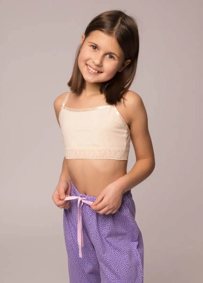 3'lü Ekru  Pamuk /  Elastan Kız Çocuk Alttan Dantelli Bustiyer Set LCALISA - Underwear - Westmark London EU(TR) Store Organik Pamuklu Sürdürülebilir Moda