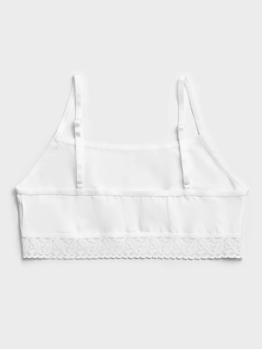 3'lü Beyaz  Pamuk /  Elastan Kız Çocuk Alttan Dantelli Bustiyer Set LCALISA - Underwear - Westmark London EU(TR) Store Organik Pamuklu Sürdürülebilir Moda