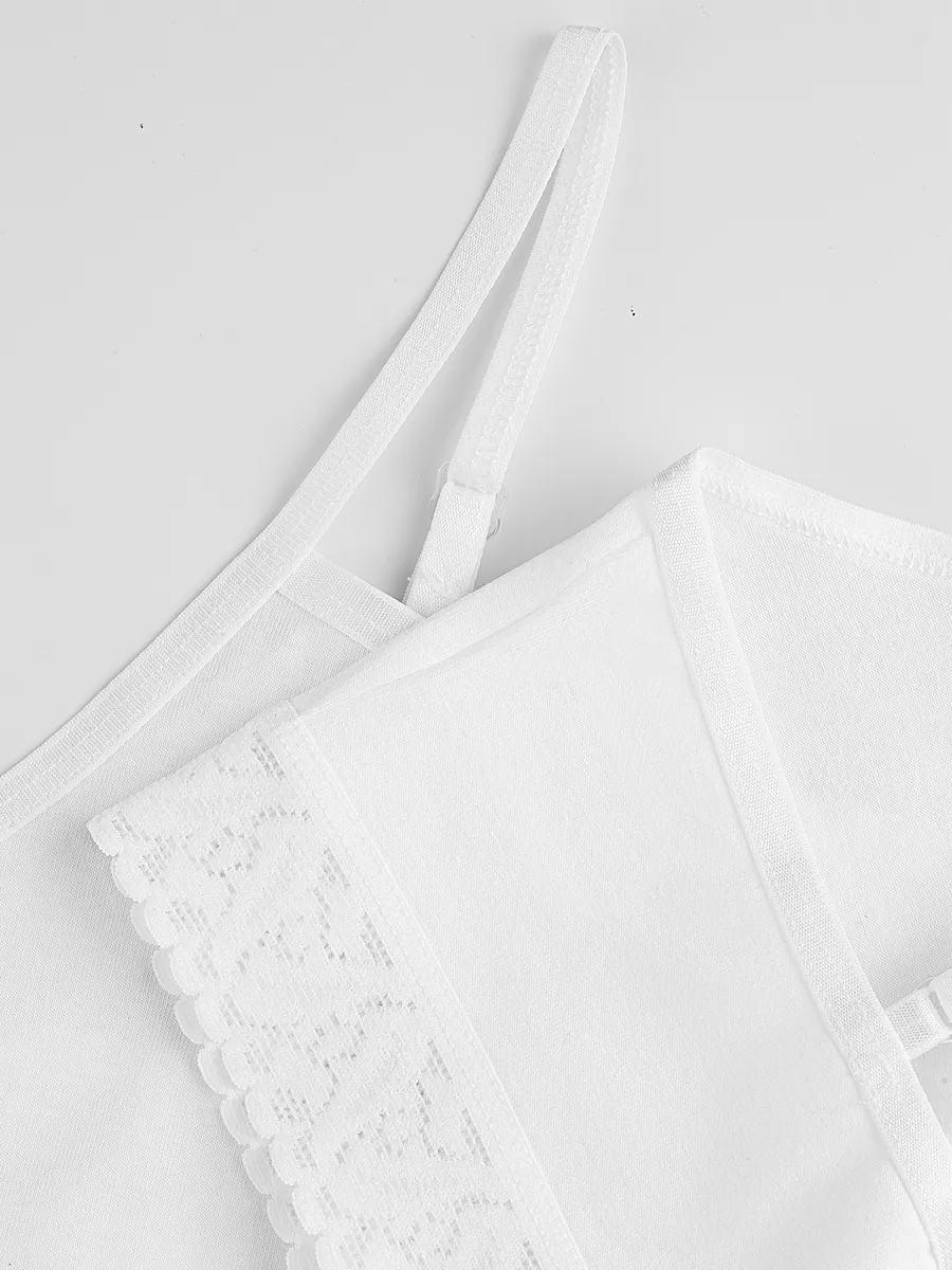 3'lü Beyaz  Pamuk /  Elastan Kız Çocuk Alttan Dantelli Bustiyer Set LCALISA - Underwear - Westmark London EU(TR) Store Organik Pamuklu Sürdürülebilir Moda