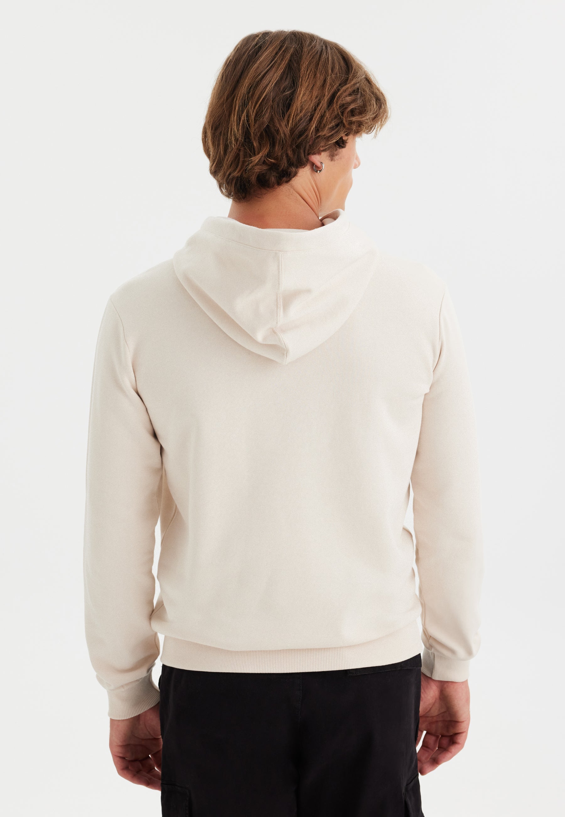 Beyaz Baskılı Kapüşonlu Pamuklu Regular Fit Erkek Sweatshirt WMINK SKI - Sweatshirt - Westmark London EU(TR) Store Organik Pamuklu Sürdürülebilir Moda