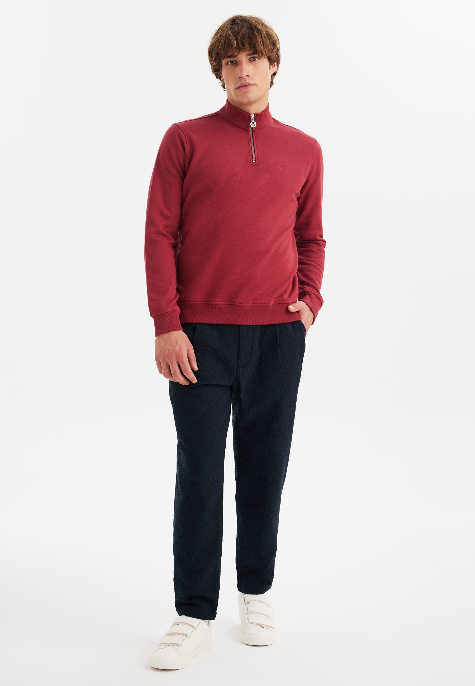 Kırmızı Yarım Fermuarlı Yaka Pamuklu Regular Fit Erkek Sweatshirt CORE - Sweatshirt - Westmark London EU(TR) Store Organik Pamuklu Sürdürülebilir Moda