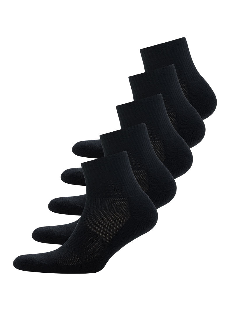 5’li Siyah Pamuk Karışımlı Erkek Çorap Seti QUARTER - Socks - Westmark London EU(TR) Store Organik Pamuklu Sürdürülebilir Moda
