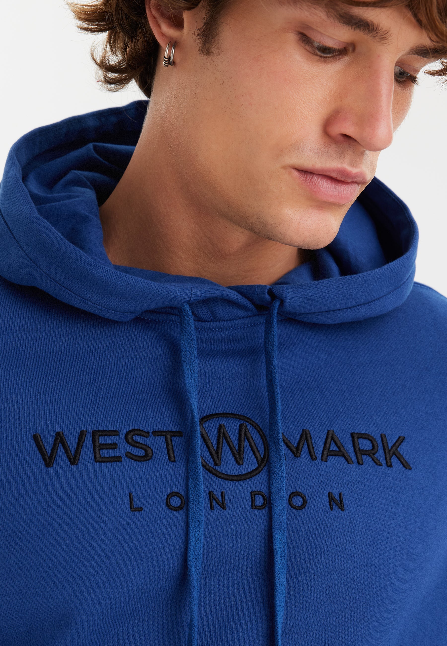 Mavi Baskılı Kapüşonlu Cepli Pamuklu Regular Fit Erkek Sweatshirt SIGNATURE - Sweatshirt - Westmark London EU(TR) Store Organik Pamuklu Sürdürülebilir Moda