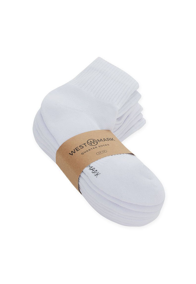 5’li Beyaz Pamuk Karışımlı Erkek Çorap Seti QUARTER - Socks - Westmark London EU(TR) Store Organik Pamuklu Sürdürülebilir Moda