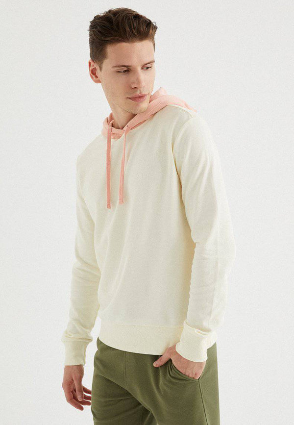 CORE COLOUR BLOCKED HOODIE in Vanilla Ice - Sweatshirt - Westmark London EU(TR) Store Organik Pamuklu Sürdürülebilir Moda