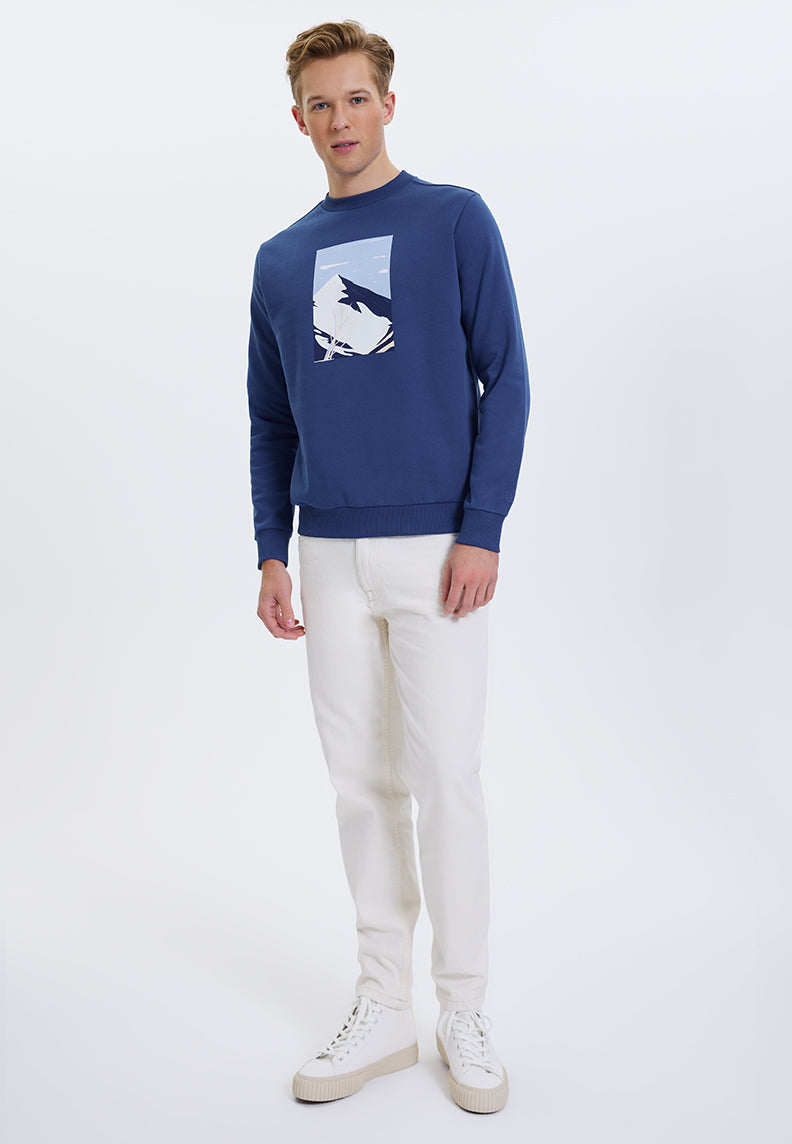 WMWINTER MOUNTAIN SWEAT in Blue Quartz - Sweatshirt - Westmark London EU(TR) Store Organik Pamuklu Sürdürülebilir Moda
