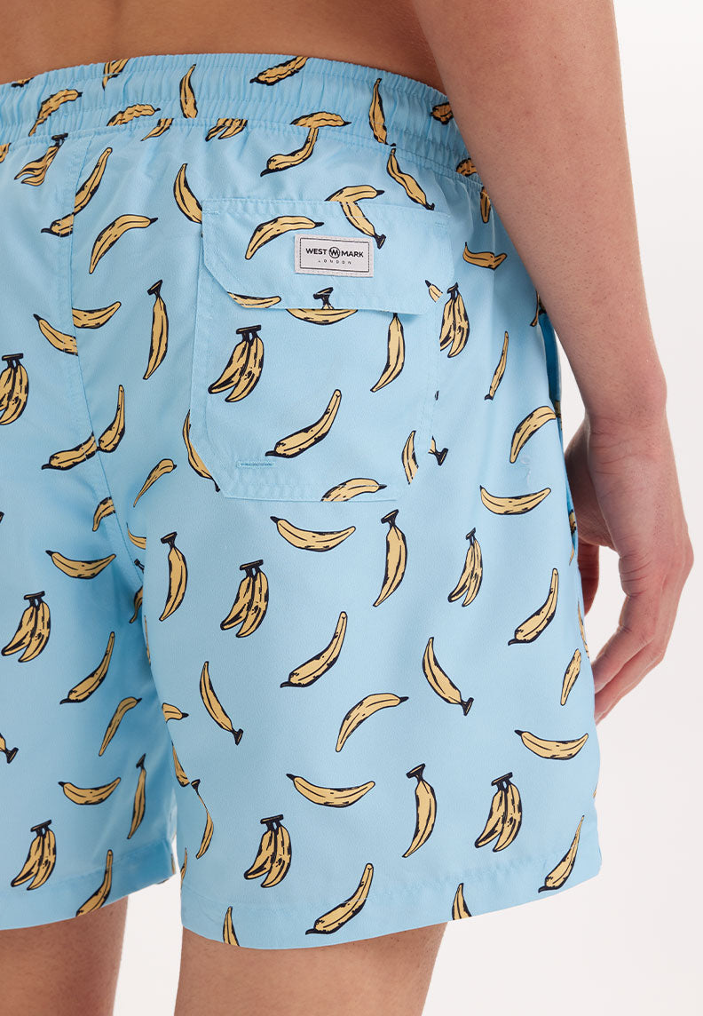 BANANA SWIM SHORTS in Blue AOP - Swim Shorts - Westmark London EU(TR) Store Organik Pamuklu Sürdürülebilir Moda