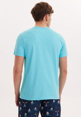 VITAL O-NECK TEE in Blue Curacao - T-Shirt - Westmark London EU(TR) Store Organik Pamuklu Sürdürülebilir Moda