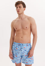 STORK SWIM SHORTS in Blue AOP - Swim Shorts - Westmark London EU(TR) Store Organik Pamuklu Sürdürülebilir Moda