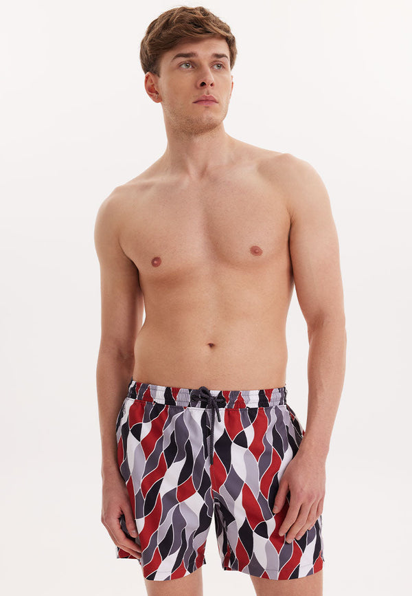 WMGEOMETRIC MOSAIC SWIM SHORTS in Grey AOP - Swim Shorts - Westmark London EU(TR) Store Organik Pamuklu Sürdürülebilir Moda