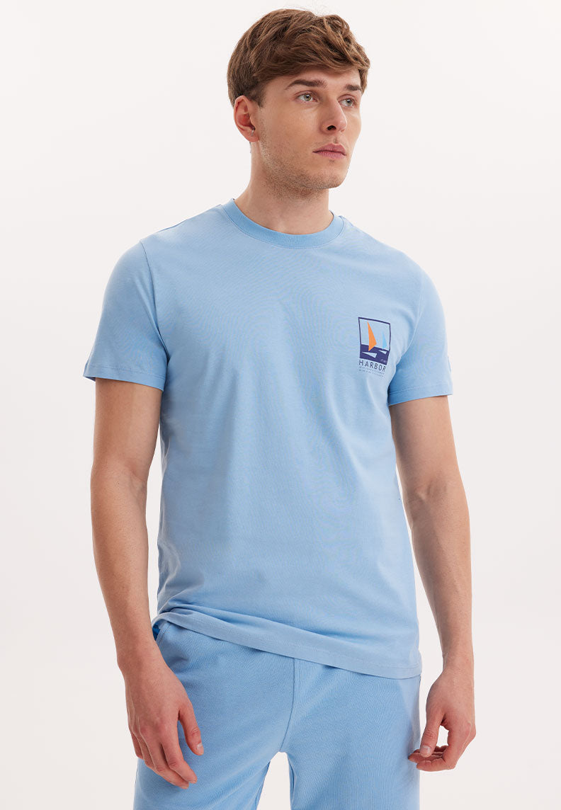 WMSAIL HARBOR TEE in Blissful Blue - T-Shirt - Westmark London EU(TR) Store Organik Pamuklu Sürdürülebilir Moda