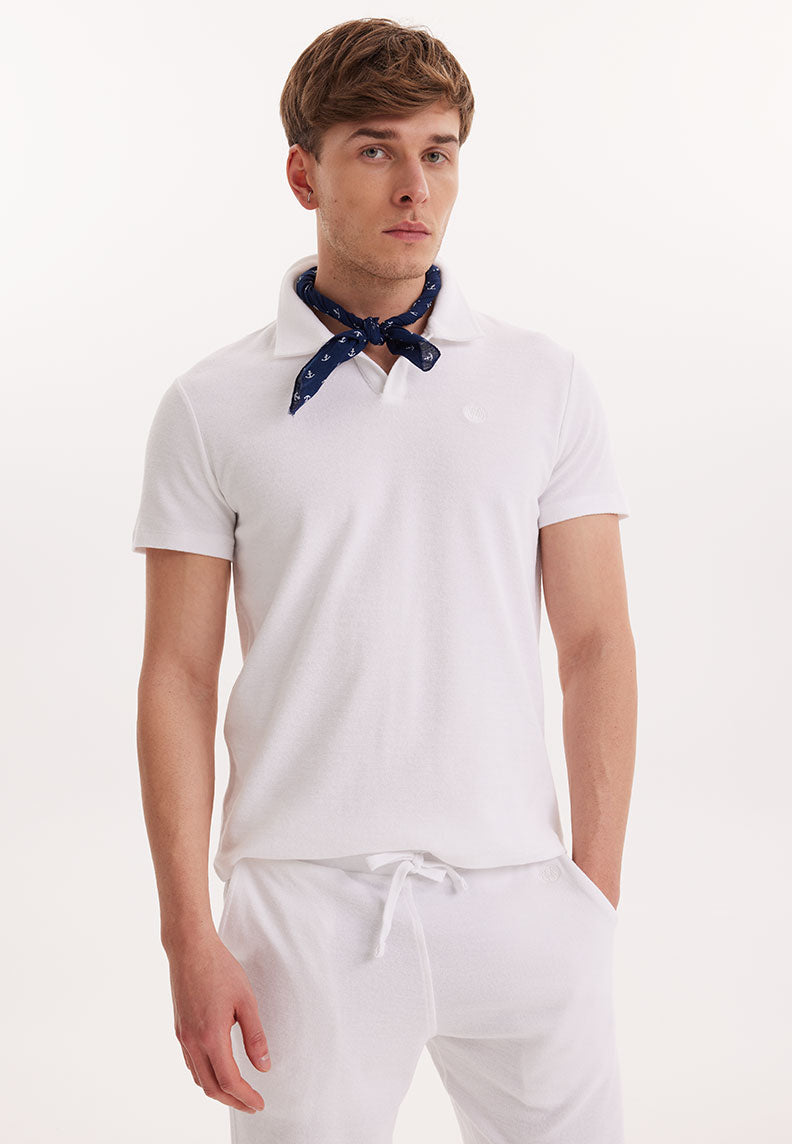 BREEZE TOWELLING POLO SHIRT in White - T-Shirt - Westmark London EU(TR) Store Organik Pamuklu Sürdürülebilir Moda
