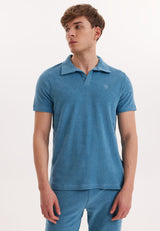 BREEZE TOWELLING POLO SHIRT in Aegean Blue - T-Shirt - Westmark London EU(TR) Store Organik Pamuklu Sürdürülebilir Moda
