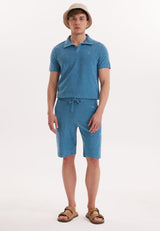 BREEZE TOWELLING SHORTS in Aegean Blue - Shorts - Westmark London EU(TR) Store Organik Pamuklu Sürdürülebilir Moda