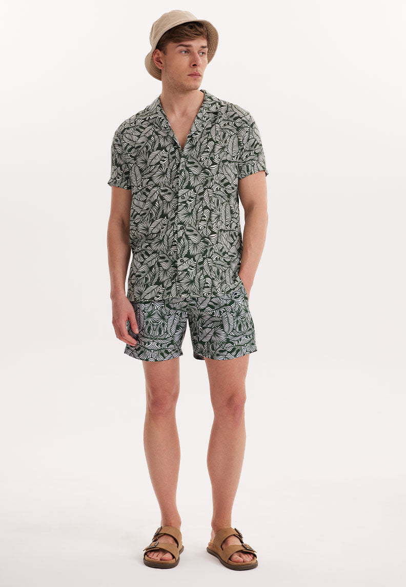 WMHAWAII BOTANIC S/S SHIRT in Green AOP - Shirt - Westmark London EU(TR) Store Organik Pamuklu Sürdürülebilir Moda