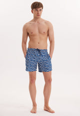 WMGEOMETRIC CURVE SWIM SHORTS in Navy AOP - Swim Shorts - Westmark London EU(TR) Store Organik Pamuklu Sürdürülebilir Moda