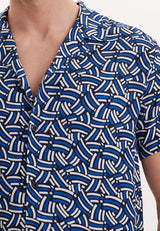 WMHAWAII CURVE S/S SHIRT in Blue AOP - Shirt - Westmark London EU(TR) Store Organik Pamuklu Sürdürülebilir Moda