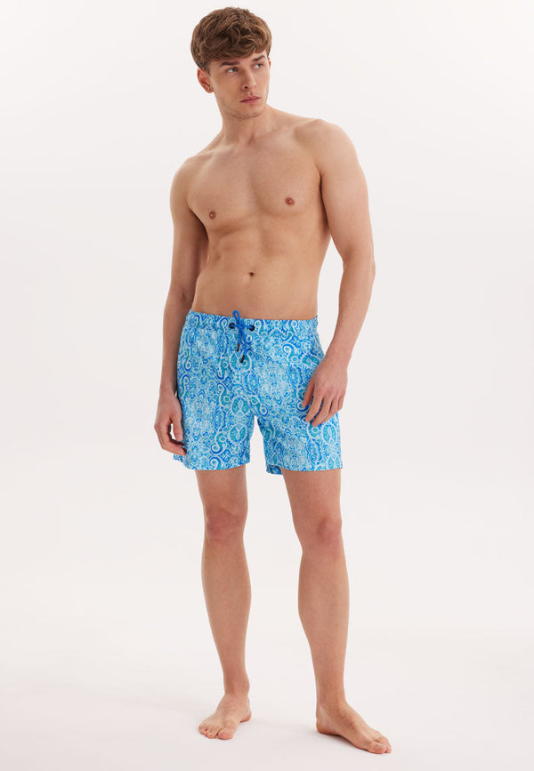 WMPATTERN MAJOLICA SWIM SHORTS in Light Blue AOP - Swim Shorts - Westmark London EU(TR) Store Organik Pamuklu Sürdürülebilir Moda