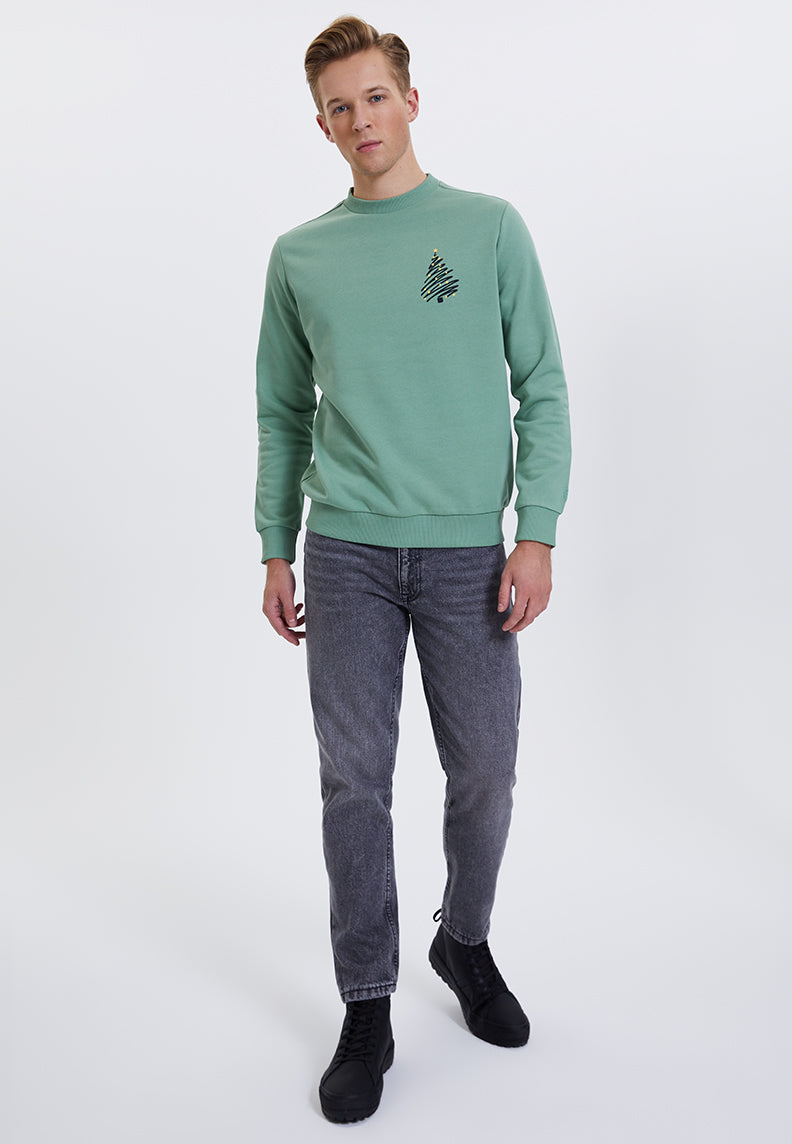 WMXMAS TREE SWEAT in Hedge Green - Sweatshirt - Westmark London EU(TR) Store Organik Pamuklu Sürdürülebilir Moda