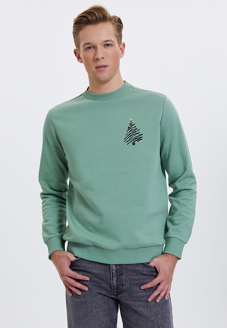 WMXMAS TREE SWEAT in Hedge Green – Sweatshirt - Westmark London EU(TR) Store Organik Pamuklu Sürdürülebilir Moda
