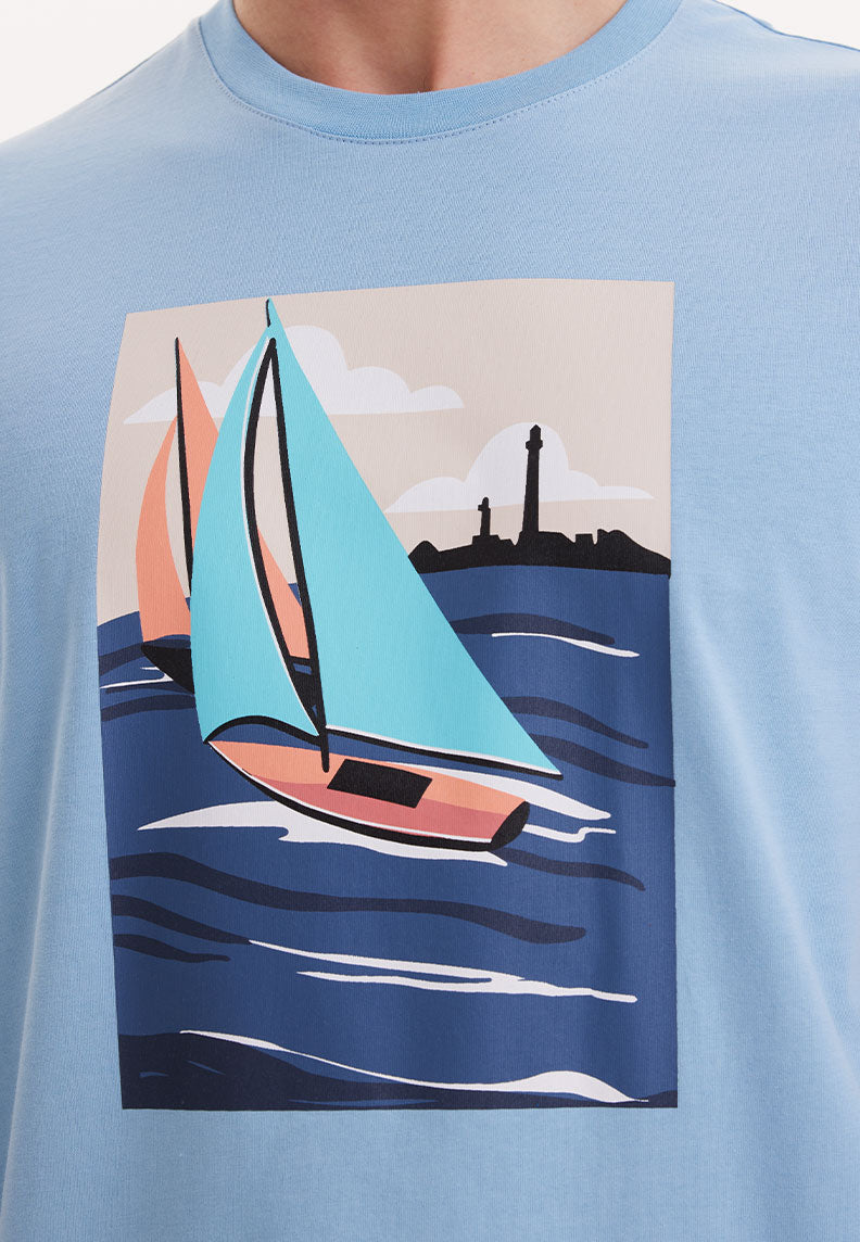 WMVIEW SAIL TEE in Blissful Blue - T-Shirt - Westmark London EU(TR) Store Organik Pamuklu Sürdürülebilir Moda