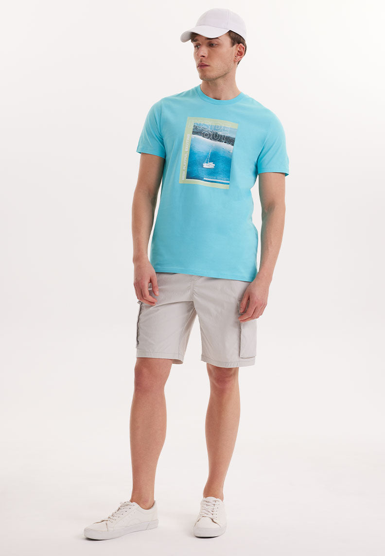 WMCOLLAGE MOMENT TEE in Blue Curacao - T-Shirt - Westmark London EU(TR) Store Organik Pamuklu Sürdürülebilir Moda
