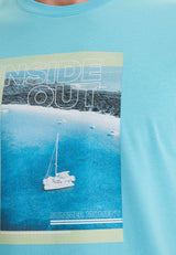 WMCOLLAGE MOMENT TEE in Blue Curacao - T-Shirt - Westmark London EU(TR) Store Organik Pamuklu Sürdürülebilir Moda