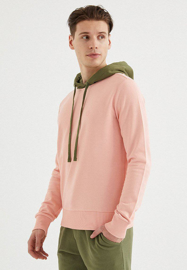 CORE COLOUR BLOCKED HOODIE in Coral Cloud - Sweatshirt - Westmark London EU(TR) Store Organik Pamuklu Sürdürülebilir Moda
