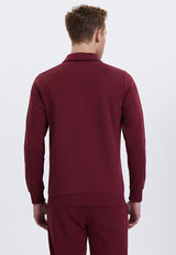 CORE ZIPPED POLO SWEAT in Cabernet - Sweatshirt - Westmark London EU(TR) Store Organik Pamuklu Sürdürülebilir Moda