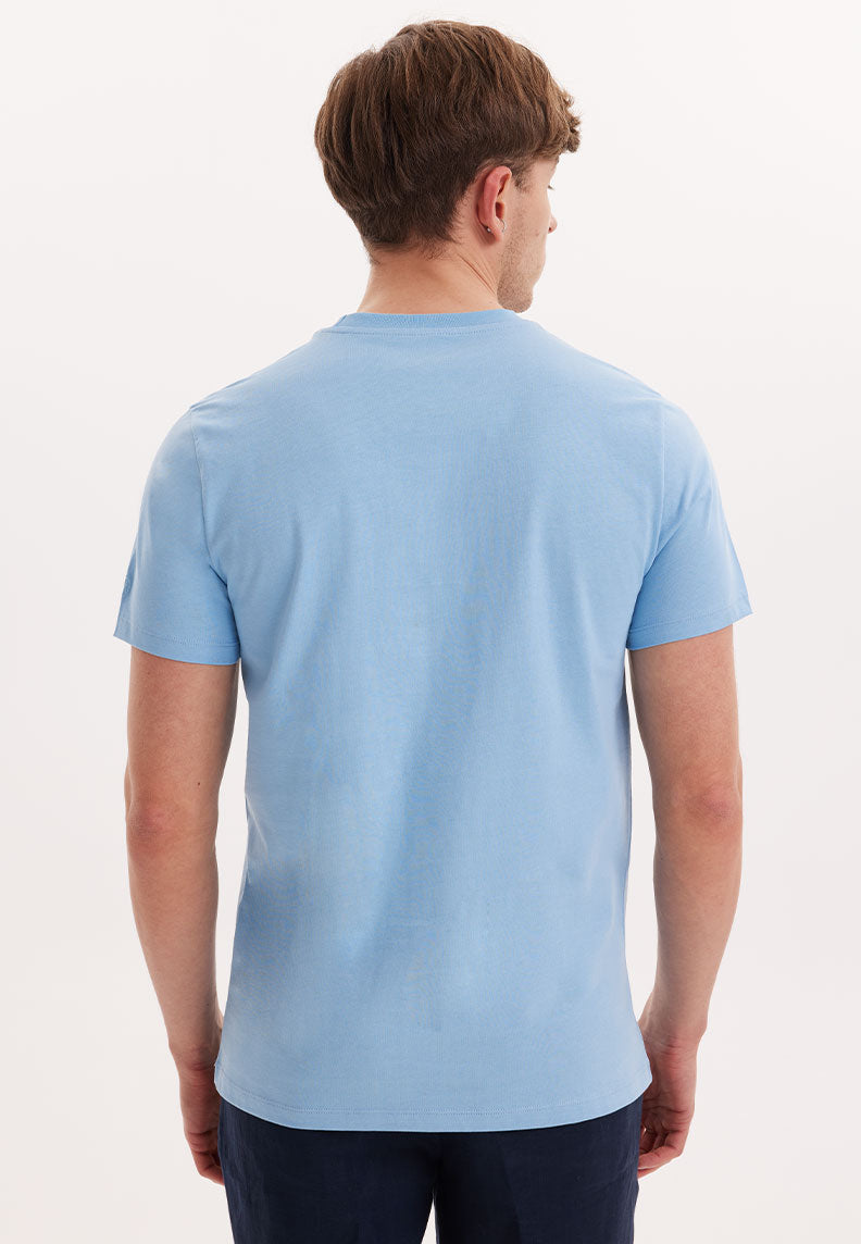 WMVIEW PALM TEE in Blissful Blue - T-Shirt - Westmark London EU(TR) Store Organik Pamuklu Sürdürülebilir Moda