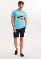 WMVIEW SUNSET TEE in Blue Curacao - T-Shirt - Westmark London EU(TR) Store Organik Pamuklu Sürdürülebilir Moda