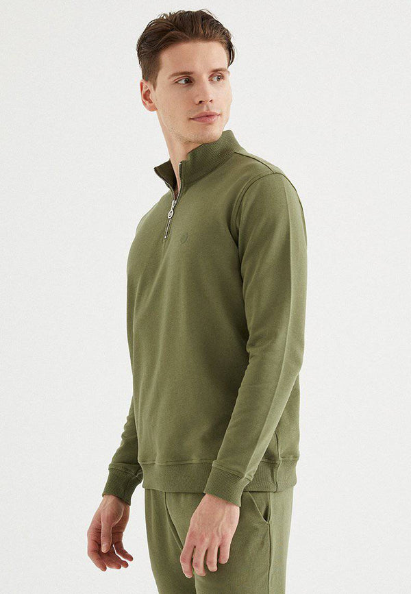 CORE HALF ZIP SWEAT in Capulet Olive - Sweatshirt - Westmark London EU(TR) Store Organik Pamuklu Sürdürülebilir Moda