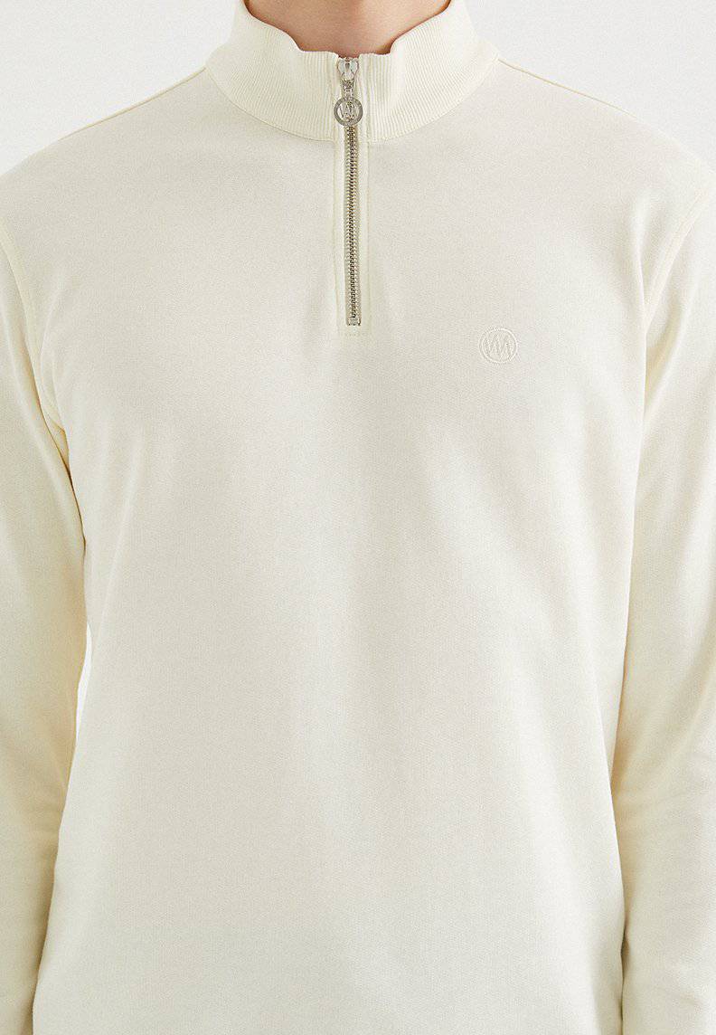 CORE HALF ZIP SWEAT in Vanilla Ice - Sweatshirt - Westmark London EU(TR) Store Organik Pamuklu Sürdürülebilir Moda