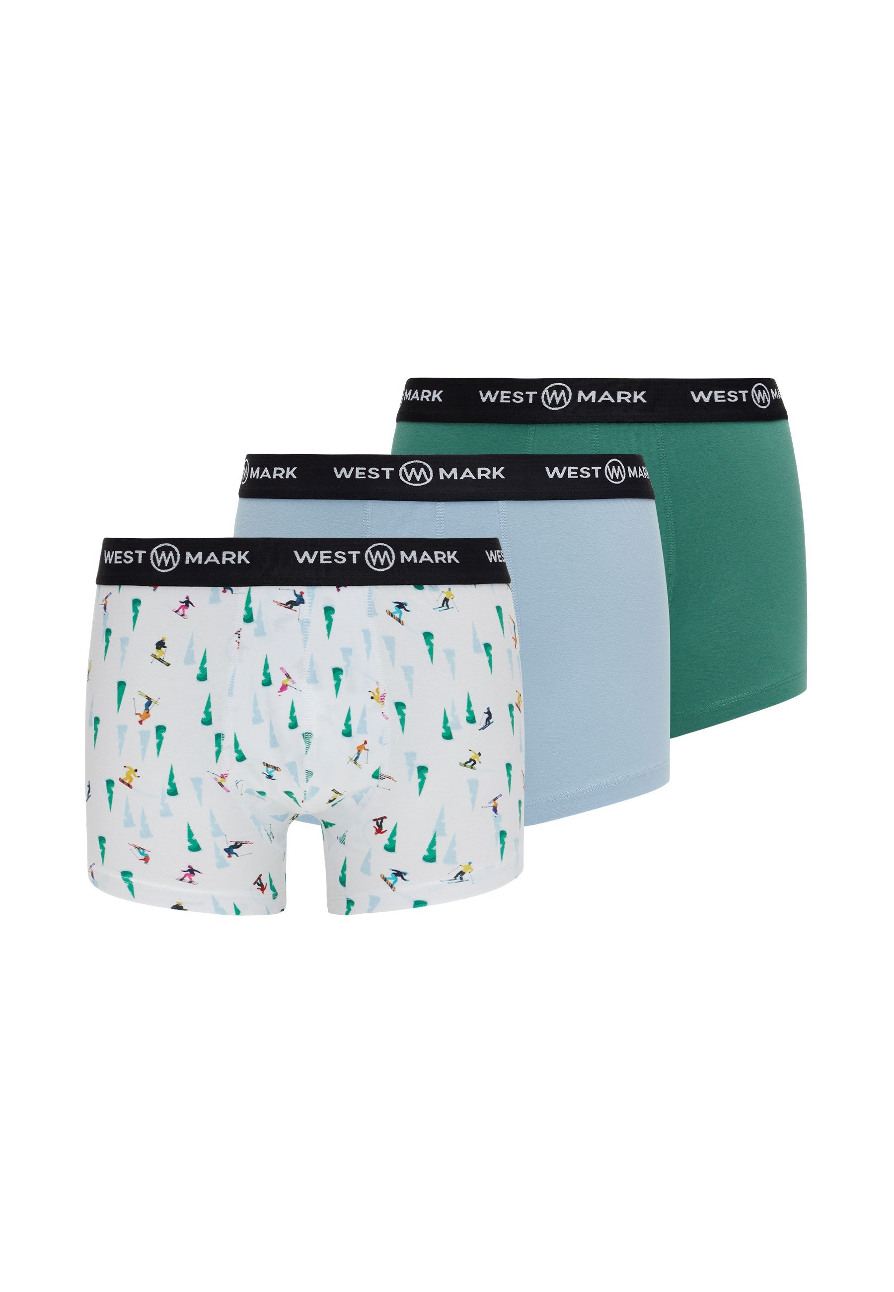 3'lü Mavi Yeşil Desenli Erkek Boxer Seti OSCAR WINTER ICONS - Underwear - Westmark London EU(TR) Store Organik Pamuklu Sürdürülebilir Moda