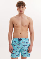 WMANIMAL SHARK SWIM SHORTS in Turquoise AOP - Swim Shorts - Westmark London EU(TR) Store Organik Pamuklu Sürdürülebilir Moda