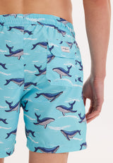 WMANIMAL SHARK SWIM SHORTS in Turquoise AOP - Swim Shorts - Westmark London EU(TR) Store Organik Pamuklu Sürdürülebilir Moda