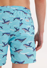 KIDS WMANIMAL SHARK SWIM SHORTS in Turquoise AOP - Swim Shorts - Westmark London EU(TR) Store Organik Pamuklu Sürdürülebilir Moda