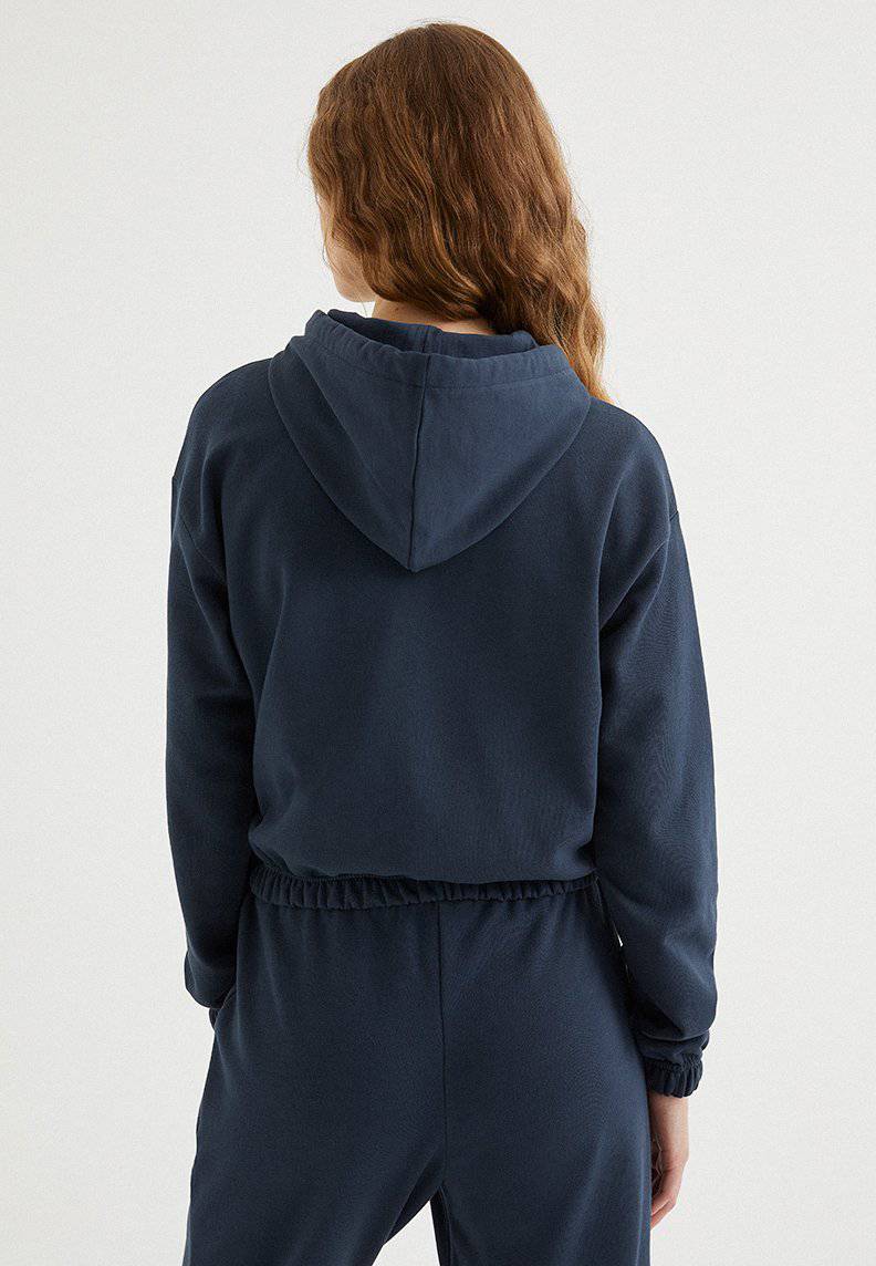 ENJOY CROPPED ZIP HOODIE in Blue Night - Sweatshirt - Westmark London EU(TR) Store Organik Pamuklu Sürdürülebilir Moda