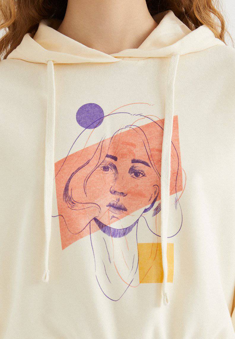 ABSTRACT PORTRAIT HOODIE - Sweatshirt - Westmark London EU(TR) Store Organik Pamuklu Sürdürülebilir Moda