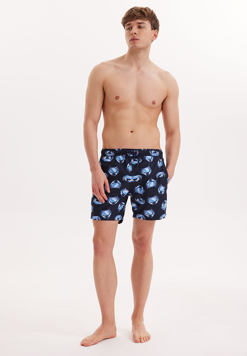 CRAB ICON SWIM SHORTS in Navy AOP - Swim Shorts - Westmark London EU(TR) Store Organik Pamuklu Sürdürülebilir Moda