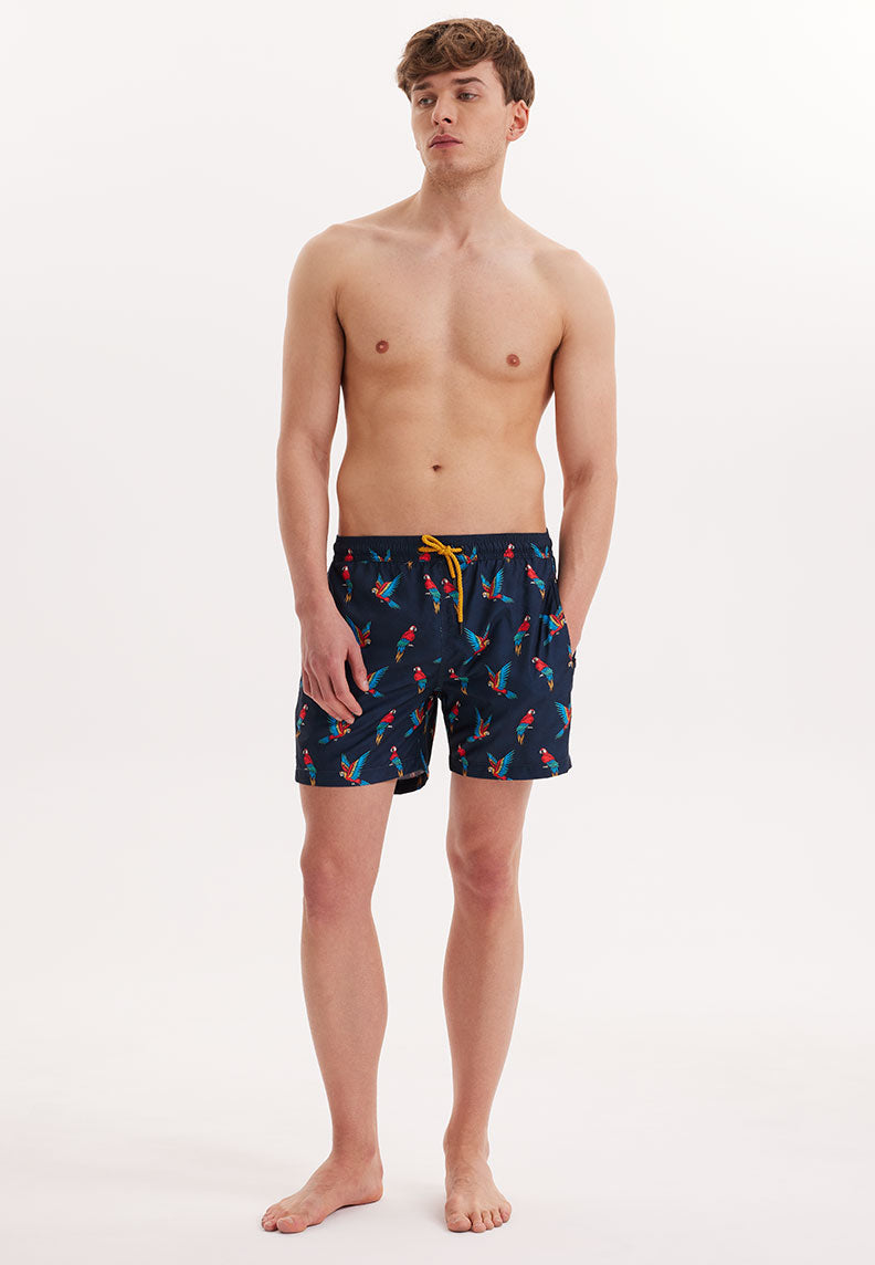 WMANIMAL PARROT SWIM SHORTS in Navy AOP - Swim Shorts - Westmark London EU(TR) Store Organik Pamuklu Sürdürülebilir Moda